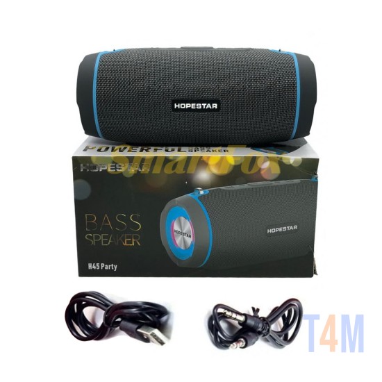 COLUNA PORTÁTIL BLUETOOTH HOPESTAR H45 PARTY TWS/HANDS-FREE/U DISK/TF/AUX RESISTENTE À ÁGUA CINZA